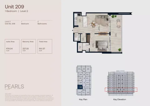 Floor plan, 1 Bed, 901 sq ft