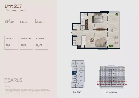 Floor plan, 1 Bed, 829 sq ft