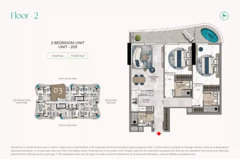Floor plan, 2 Beds, 1,114 sq ft
