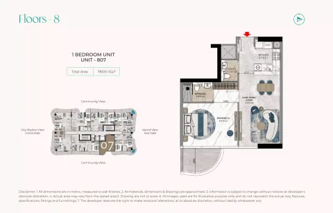 Floor plan, 1 Bed, 783 sq ft