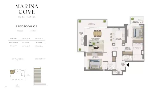 Floor plan, 2 Beds, 1,660 sq ft