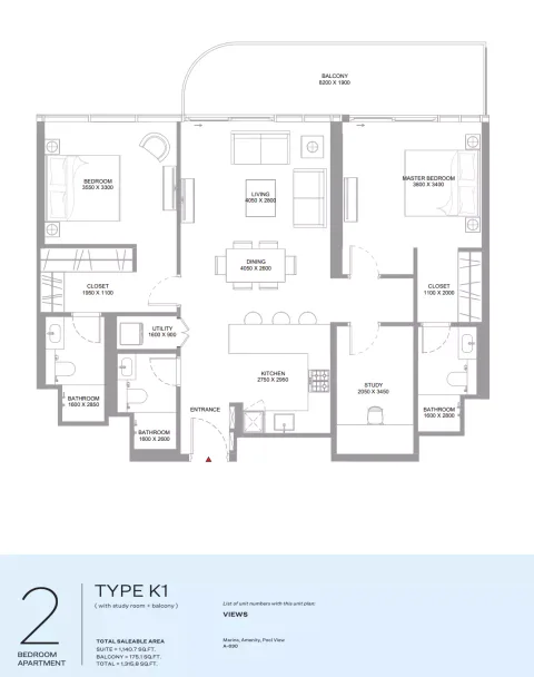 Floor plan, 2 Beds, 1,315 sq ft