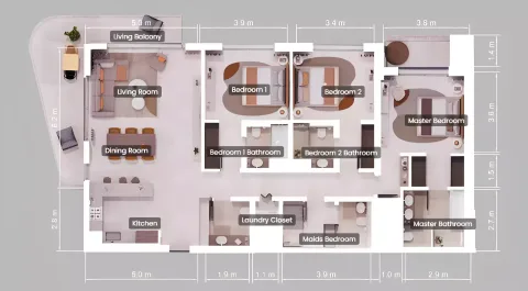 Floor plan, 3 Beds, 1,915 sq ft