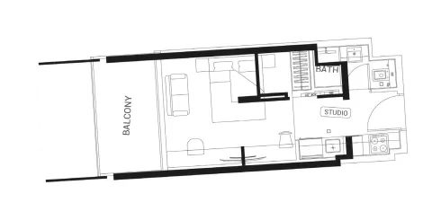 Floor plan, Studio, 362 sq ft
