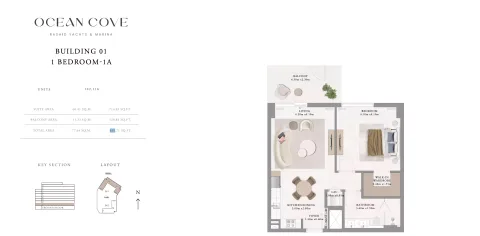 Floor plan, 1 Bed, 835 sq ft