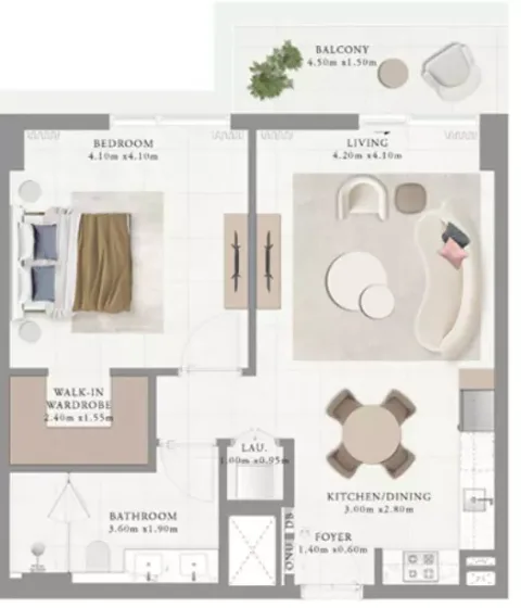 Floor plan, 1 Bed, 804 sq ft