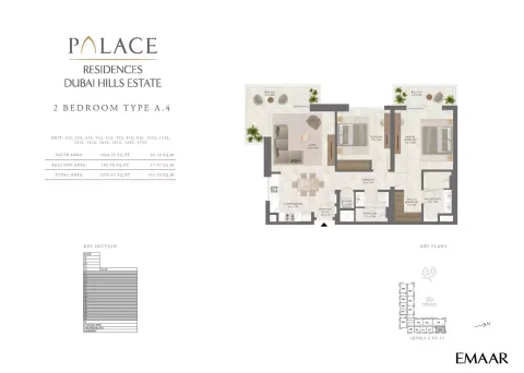 Floor plan, 2 Beds, 1,218 sq ft