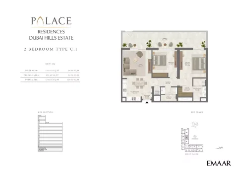 Floor plan, 2 Beds, 1,364 sq ft
