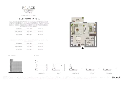 Floor plan, 1 Bed, 685 sq ft