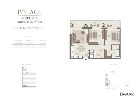 Floor plan, 2 Beds, 1,307 sq ft