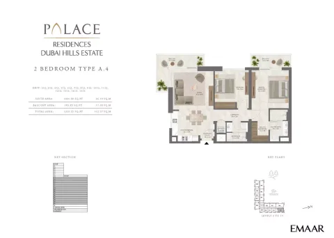Floor plan, 2 Beds, 1,219 sq ft