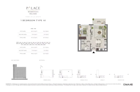 Floor plan, 1 Bed, 681 sq ft