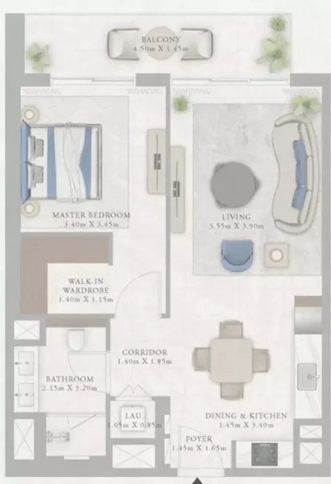 Floor plan, 1 Bed, 794 sq ft