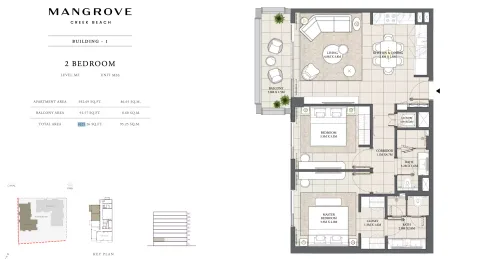 Floor plan, 2 Beds, 1,025 sq ft
