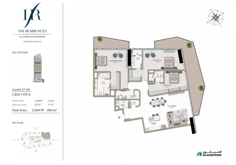 Floor plan, 3 Beds, 2,844 sq ft