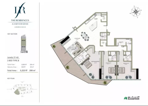 Floor plan, 3 Beds, 3,223 sq ft
