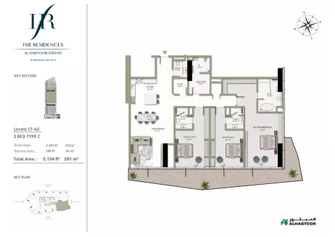 Floor plan, 3 Beds, 3,134 sq ft