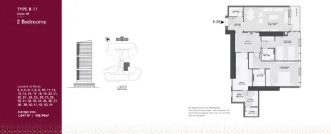 Floor plan, 2 Beds, 1,547 sq ft