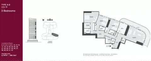 Floor plan, 3 Beds, 2,778 sq ft