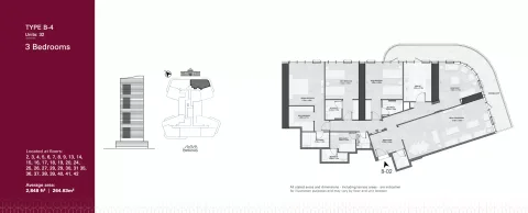 Floor plan, 3 Beds, 2,848 sq ft