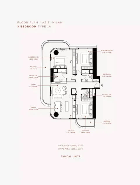 Floor plan, 3 Beds, 1,712 sq ft