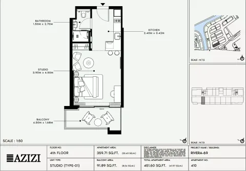 Floor plan, Studio, 452 sq ft