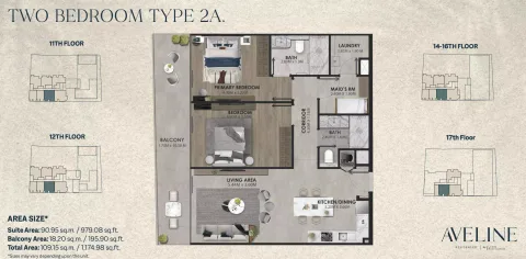 Floor plan, 2 Beds, 1,174 sq ft