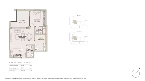 Floor plan, 1 Bed, 1,002 sq ft