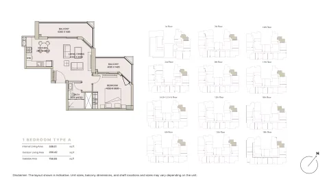 Floor plan, 1 Bed, 759 sq ft