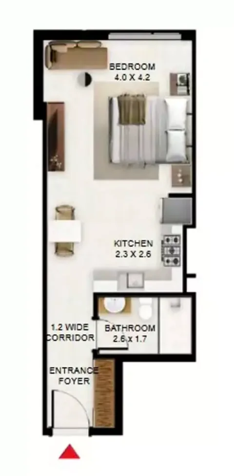 Floor plan, Studio, 438 sq ft