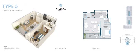 Floor plan, 1 Bed, 1,520 sq ft