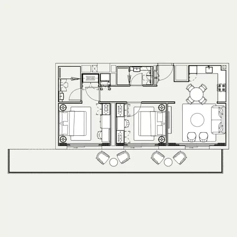 Floor plan, 2 Beds, 820 sq ft