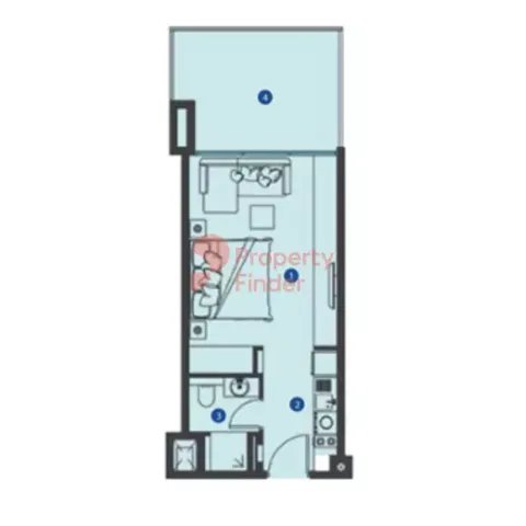 Floor plan, Studio, 492 sq ft