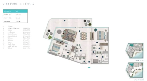Floor plan, 2 Beds, 1,311 sq ft