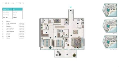 Floor plan, 2 Beds, 1,179 sq ft