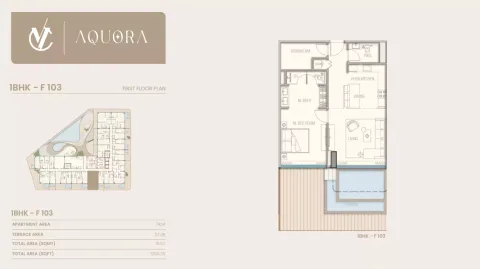 Floor plan, 1 Bed, 1,200 sq ft