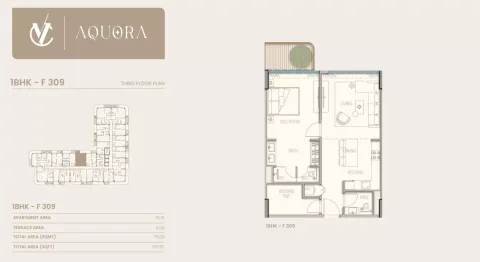 Floor plan, 1 Bed, 815 sq ft