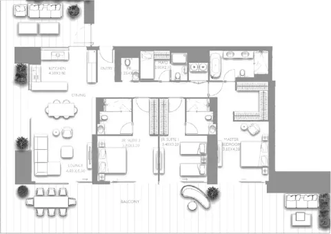 Floor plan, 3 Beds, 3,022 sq ft