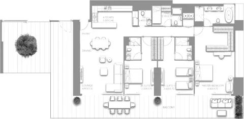 Floor plan, 3 Beds, 2,755 sq ft