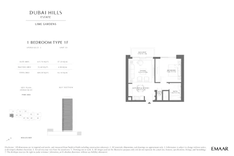 Floor plan, 1 Bed, 669 sq ft