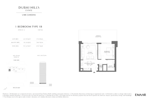 Floor plan, 1 Bed, 937 sq ft