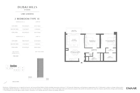 Floor plan, 2 Beds, 963 sq ft