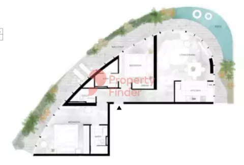 Floor plan, 2 Beds, 1,852 sq ft