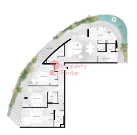 Floor plan, 3 Beds, 2,863 sq ft