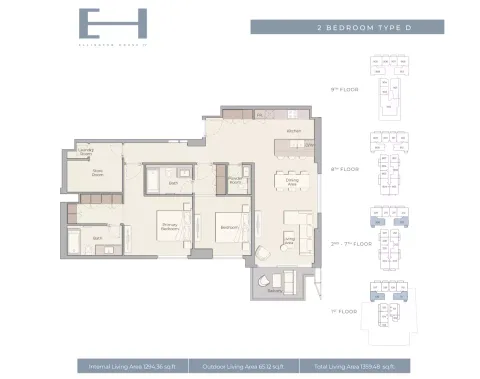 Floor plan, 2 Beds, 1,359 sq ft