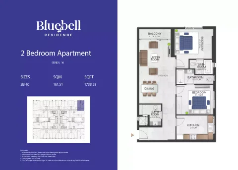 Floor plan, 2 Beds, 1,738 sq ft