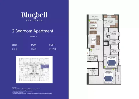 Floor plan, 2 Beds, 2,227 sq ft
