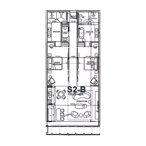 Floor plan, 2 Beds, 0 sq ft