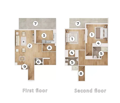 Floor plan, 2 Beds, 1,790 sq ft