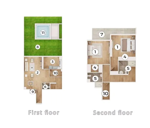 Floor plan, 2 Beds, 2,458 sq ft
